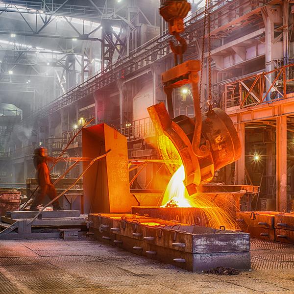 Novokuznetsk, Russia – MAY 25, 2016: Casting ferroalloy factory casting ferroalloy factory in Russia
