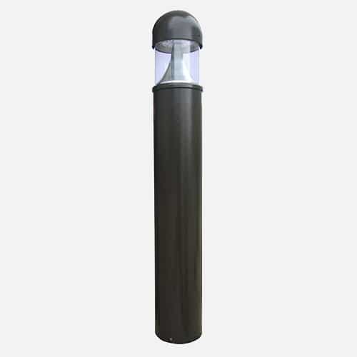 Die-cast aluminum bollard with up to 3,220 delivered lumens for parks, sidewalks, streetscapes and pathways. Brandon Industries model B-6R1.