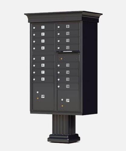 The CBU-CL-16-1570 is a standard type 3 cluster box unit that comes with space for 16 tenants and 2 parcels.