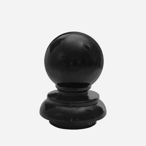 Smooth ball cast aluminum finial for sign and light poles. Brandon Industries model FIN-B3 fits 3 inch round poles.