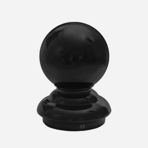 Smooth ball cast aluminum finial for sign and light poles. Brandon Industries model FIN-B4 fits 4 inch round poles.