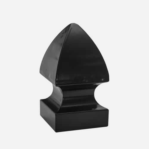Square cast aluminum point finial for sign and light poles. Brandon Industries model FINQ-B4 fits 4 inch square poles.