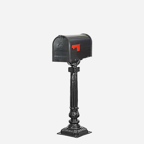 round top estate mailbox with square decorative base