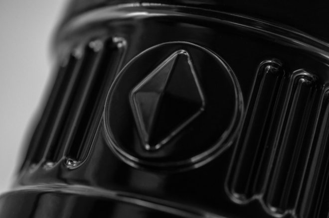 Close-up shot of aluminum cast base.