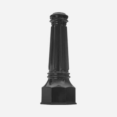 The 2PC3 is a tall, two-piece, decorative base for 3" round direct burial poles.