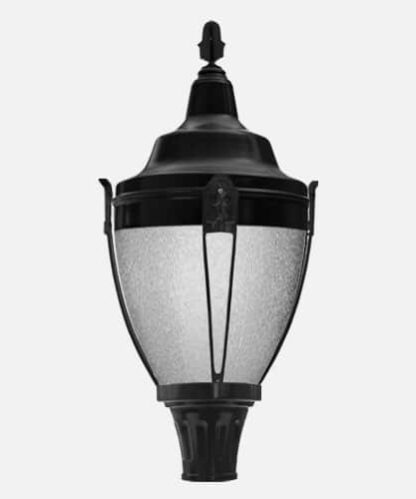 The AGA1A is an LED traditional post top acrylic globe luminaire with cap and arms.