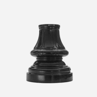 The SB-83 is a cast aluminum wide, ornamental, two-piece base for 3" round smooth or fluted poles.