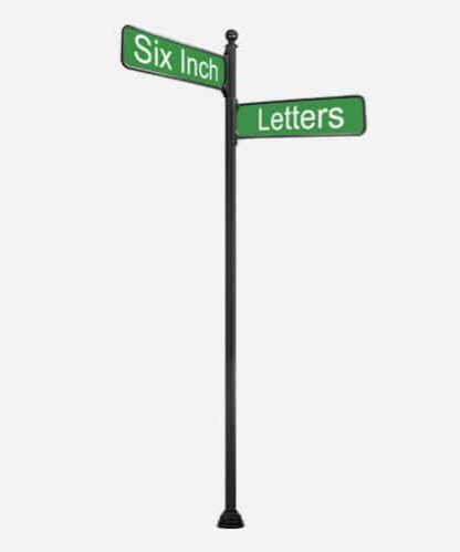 The SPF3-4A is a decorative two-way street sign on a 3" round pole with a ball finial and a base.