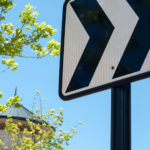 the reflective surface of a public road sign