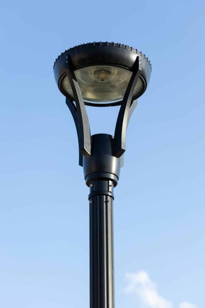 Close-up view of a modern lamp post, H-01 Series.