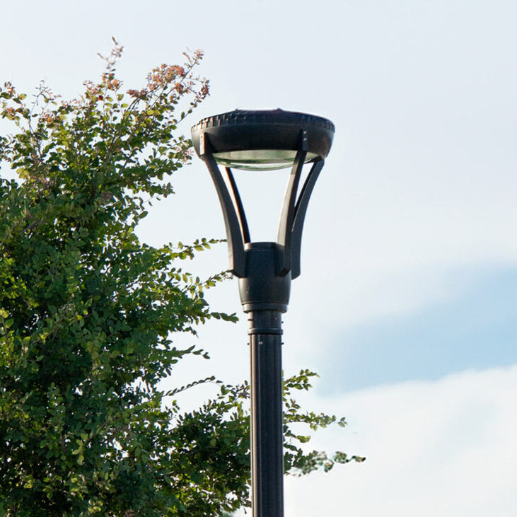 Street lamps create much more than light for your community. A Brandon Industries street lamp in a neighborhood