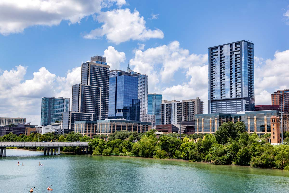 A skyline from across a river