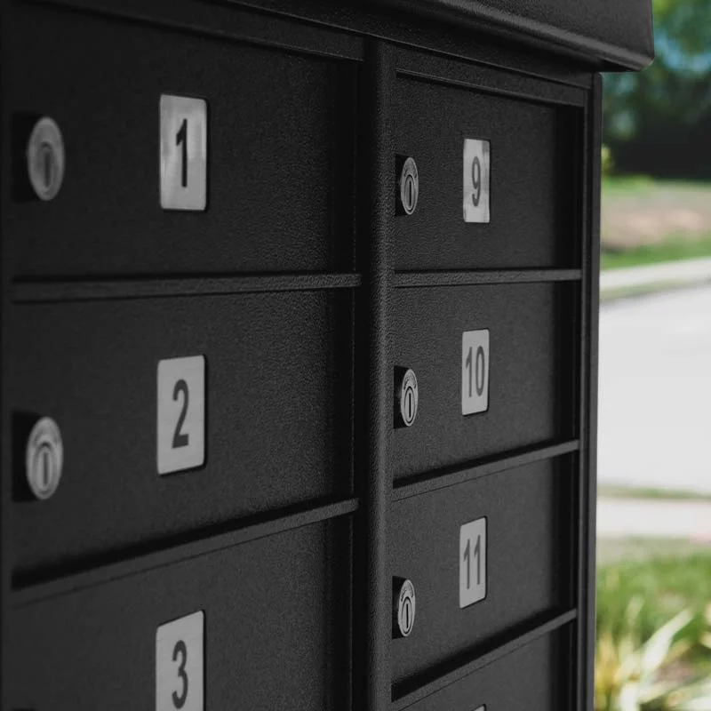 Close-up photo of a standard cluster box unit