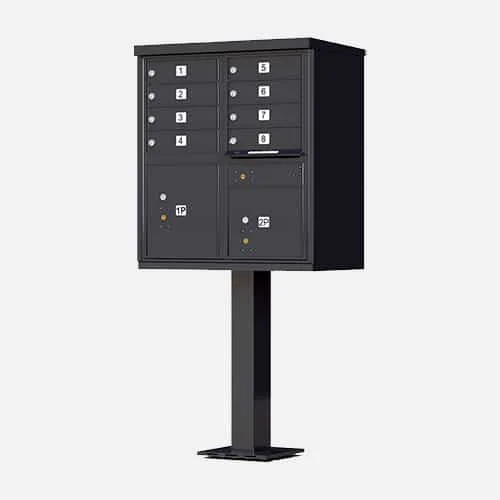 The CBU-1570-8 is a standard type 1 cluster box unit that comes with space for 8 tenants and 2 parcels.