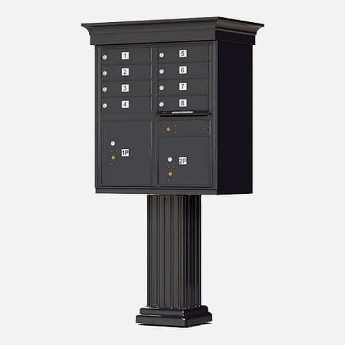 The CBU-CL-8-1570 is a standard type 1 cluster box unit that comes with space for 8 tenants and 2 parcels.