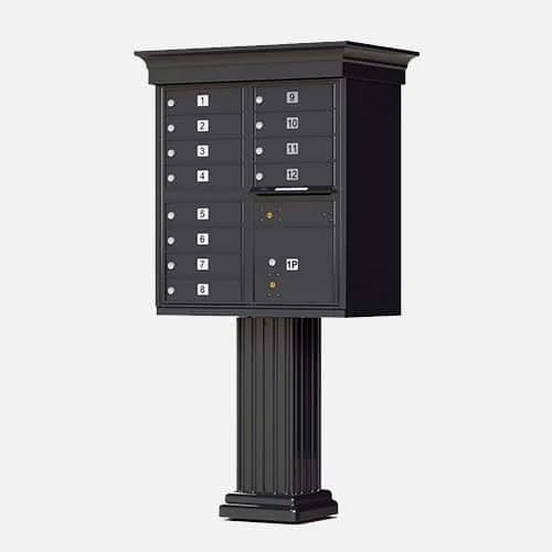 The CBU-CL-12-1570 is a standard type 2 cluster box unit that comes with space for 12 tenants and 1 parcel.