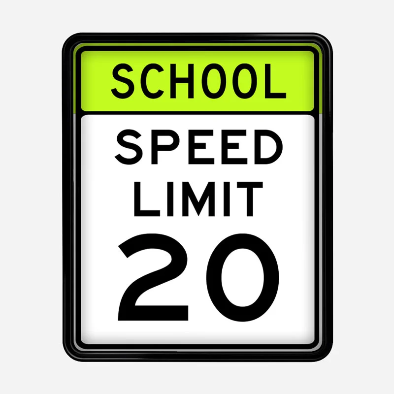 TS2436 sign trim framing a speed limit sign